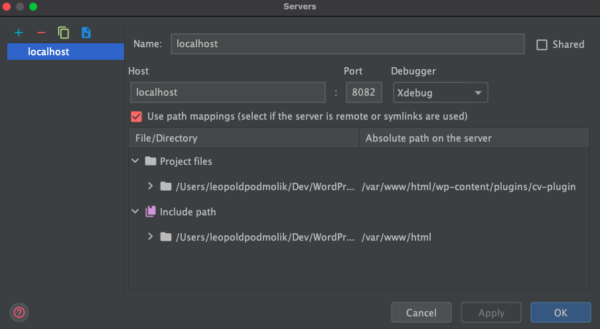 PHPStorm - docker - xdebug - settings 2
